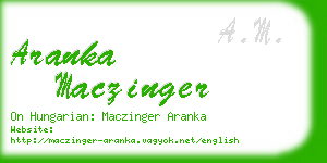 aranka maczinger business card